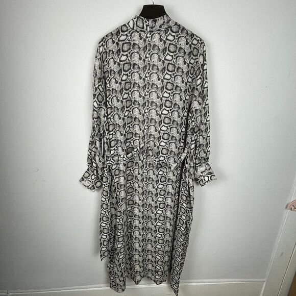 Good American Snake Print Sheer Long Sleeve Open Front Belt Duster NWT Size 4/XL - Picture 7 of 10